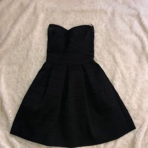 black strapless dress